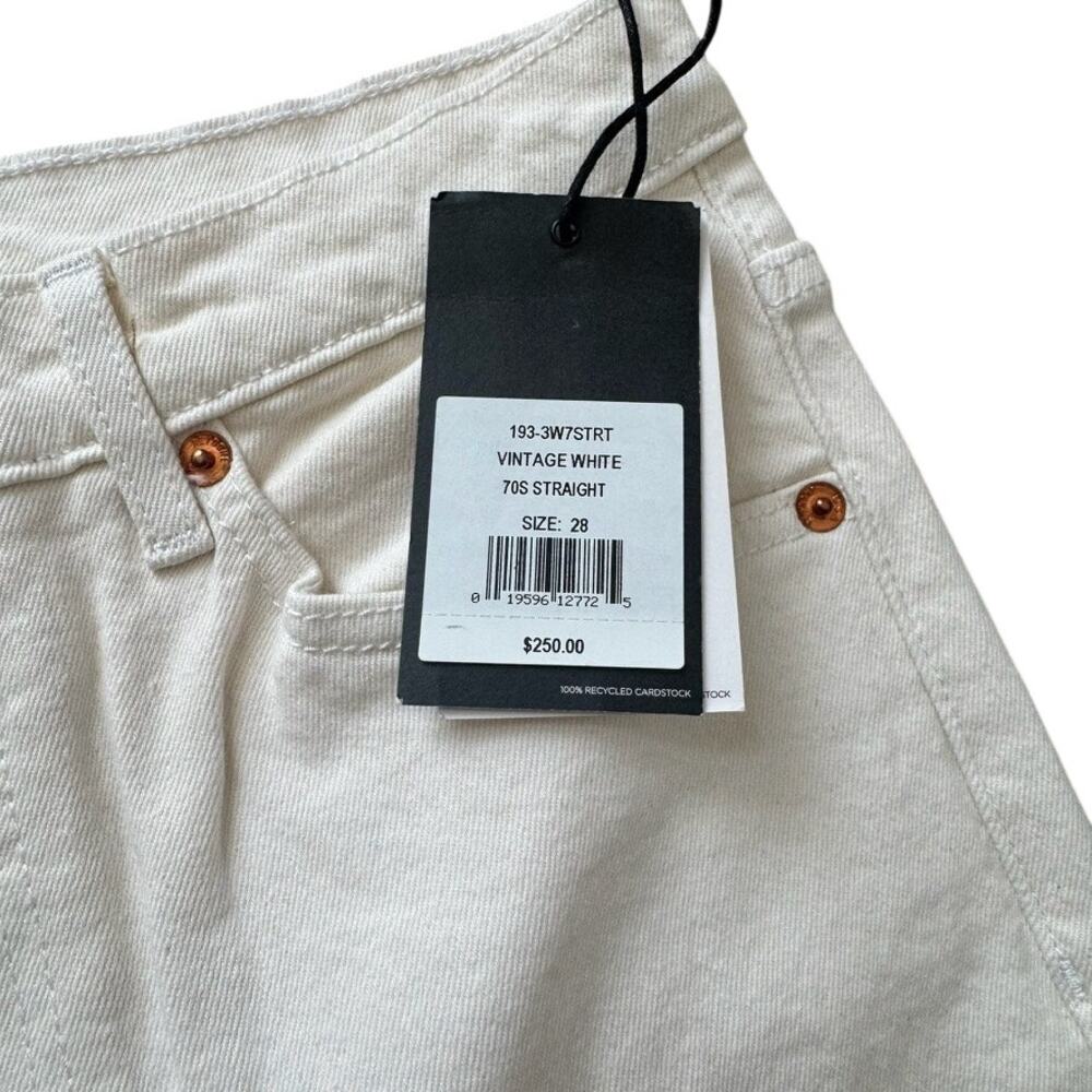 Re/Done 70s Straight Jeans Button Fly Off White Wash Size 28 - Picture 5 of 7